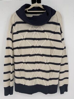 Preppy Cowl Neck Cable Knit Sweater